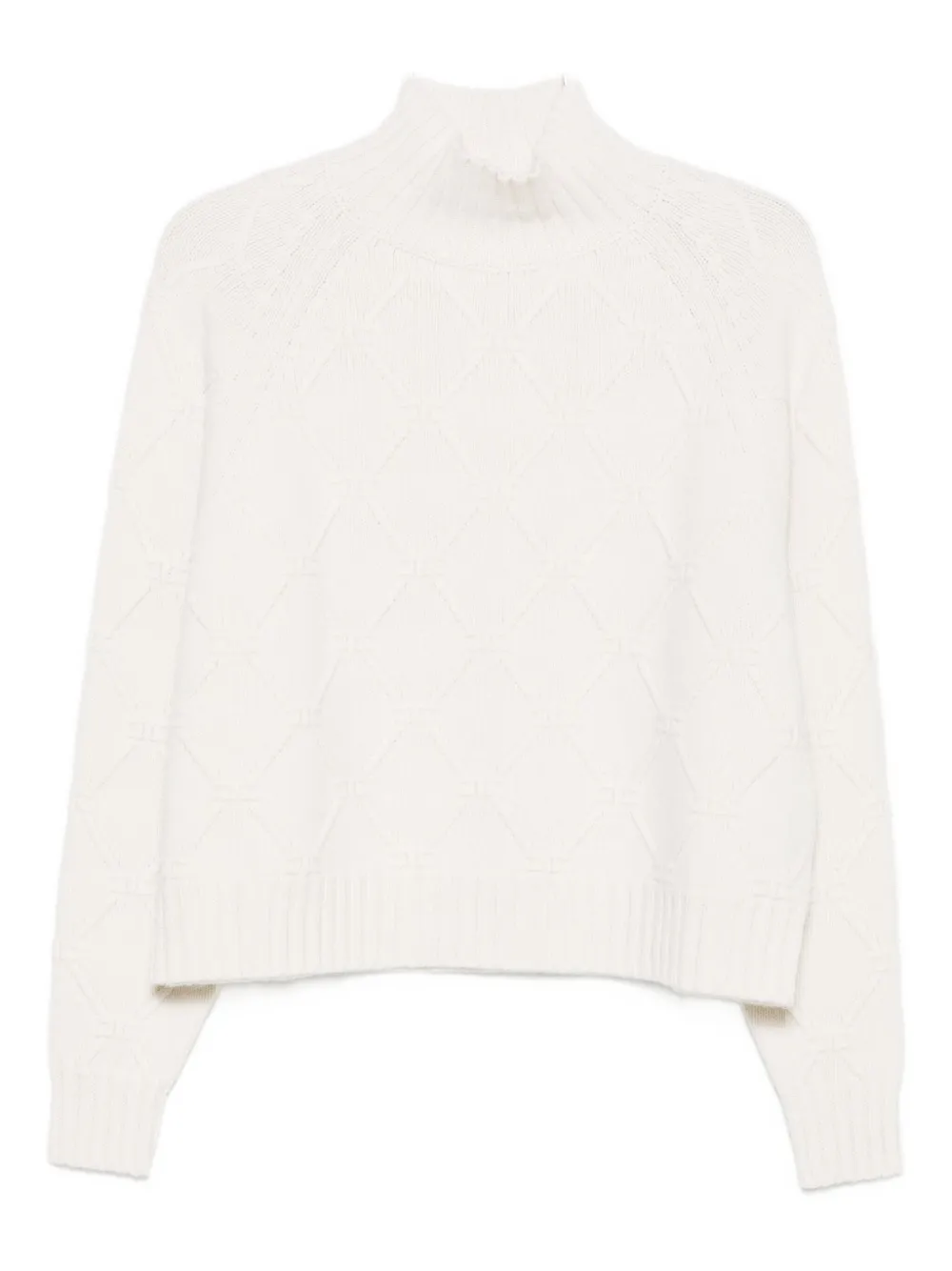 Elisabetta Franchi High-neck Sweater In White
