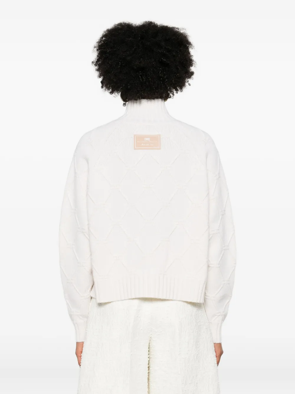Elisabetta Franchi High-neck Sweater In White