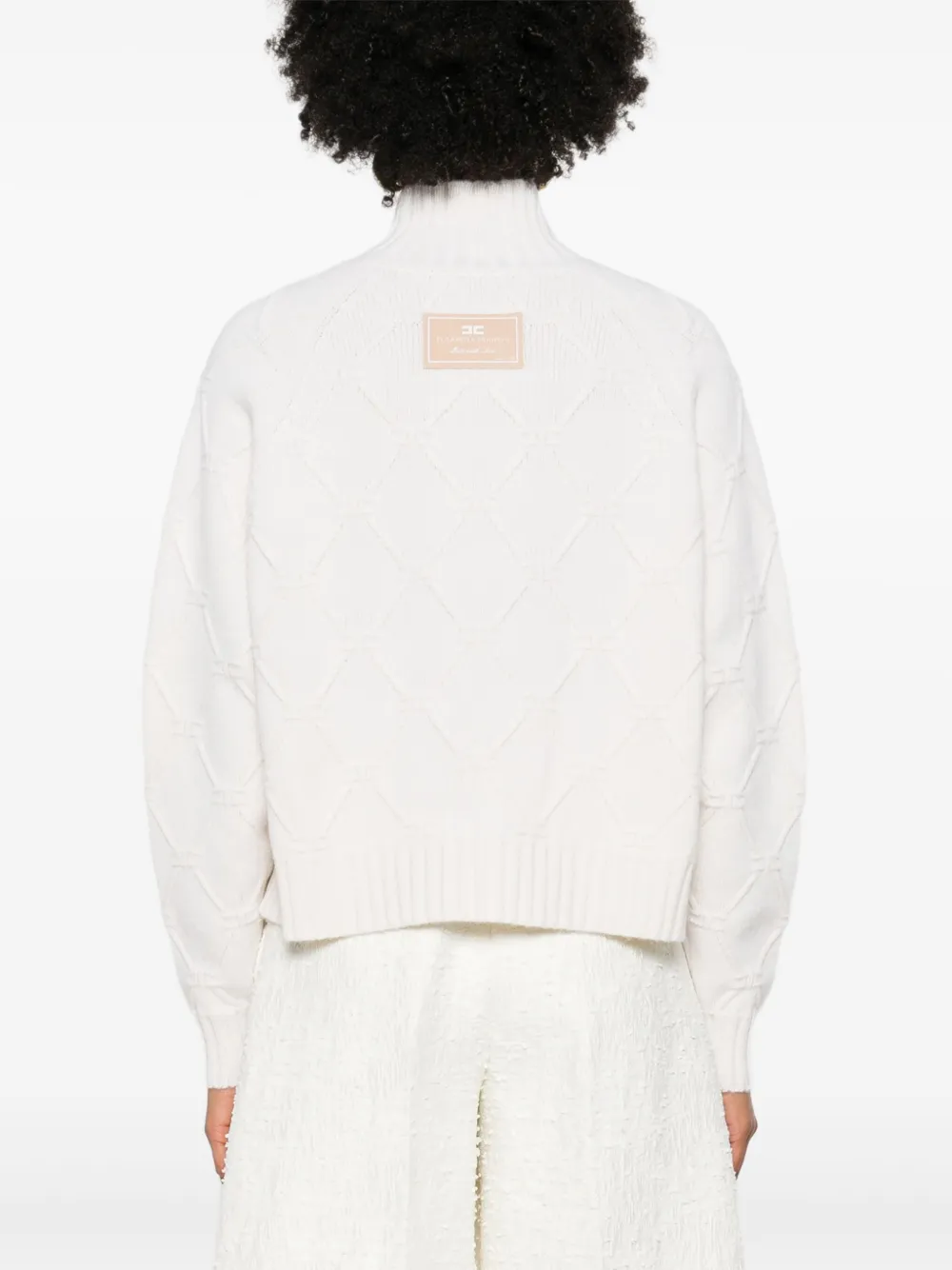 Elisabetta Franchi Trui met hoge hals Beige