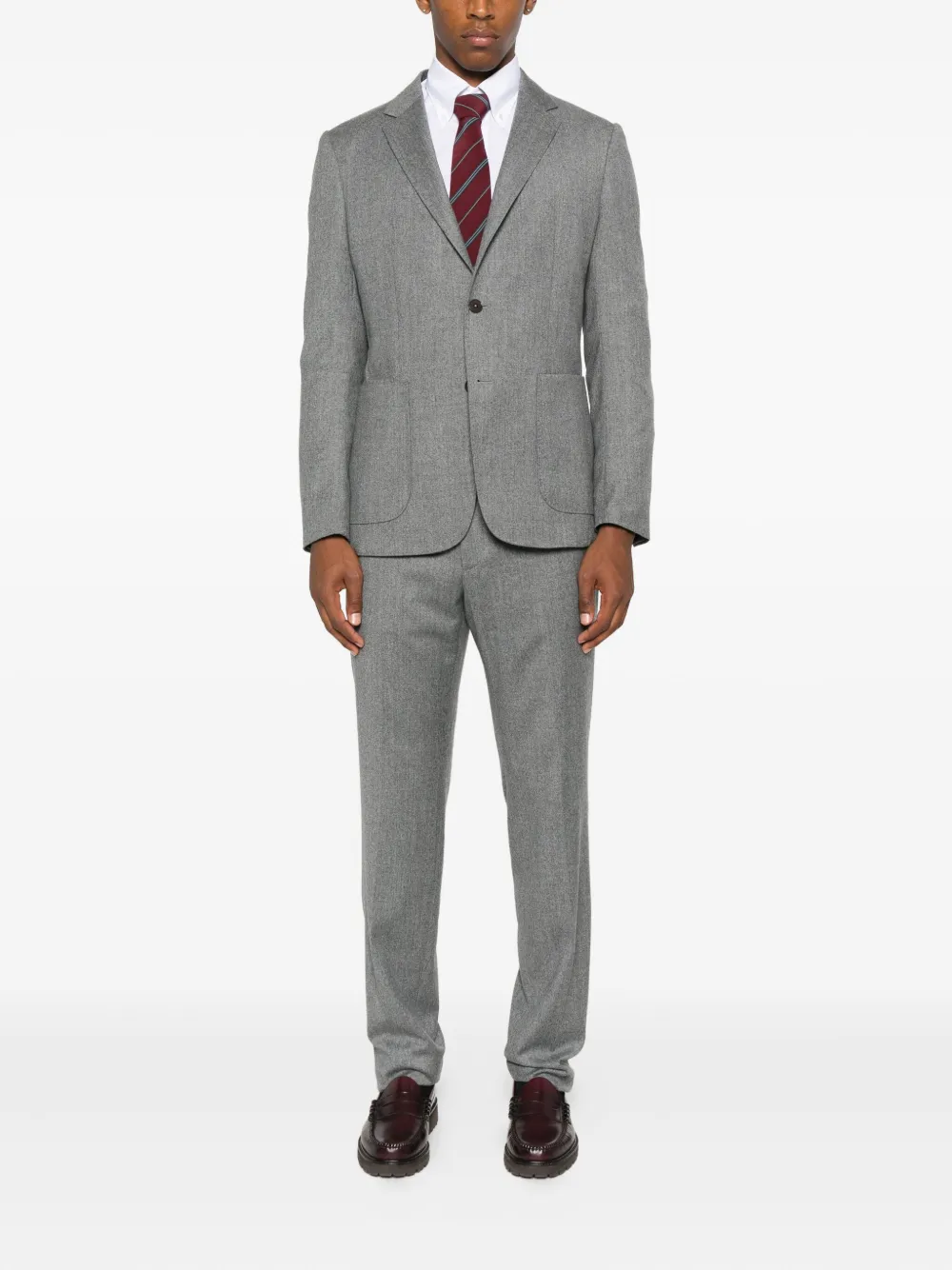 Zegna Button Suit In Gray