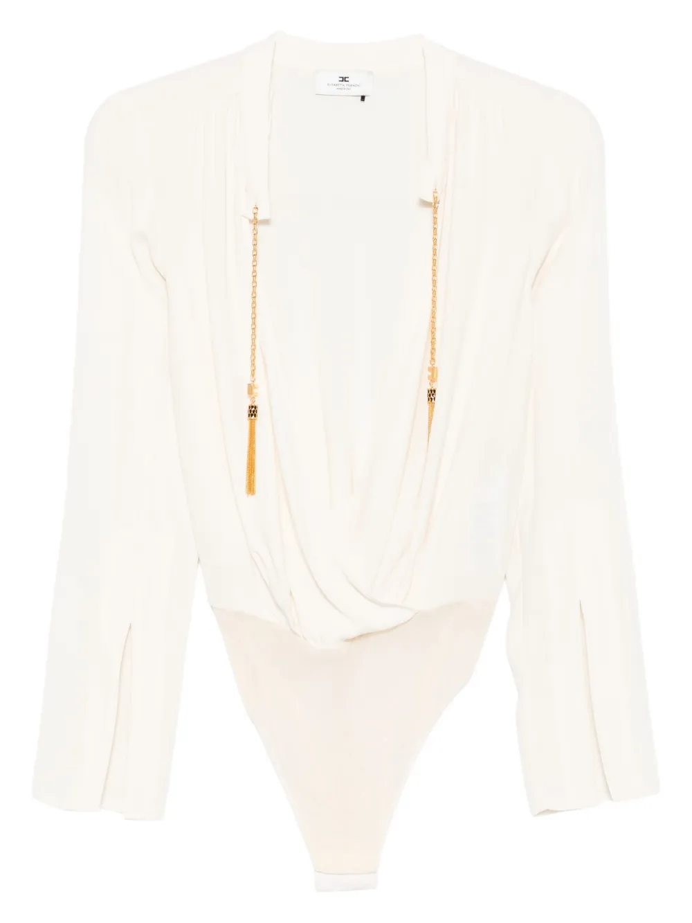 Elisabetta Franchi chain-tassel bodysuit | Neutrals | Image 1