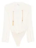 Elisabetta Franchi chain-tassel bodysuit - Neutrals