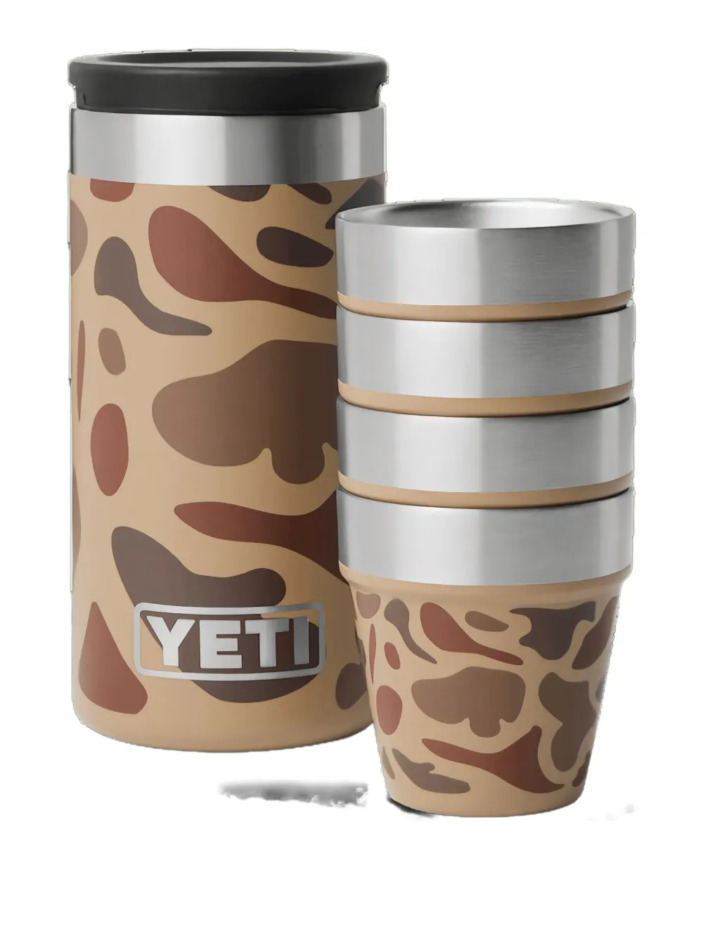 YETI camo-pattern shot glasses and carrying case (set of four) | Neutrals | Image 1