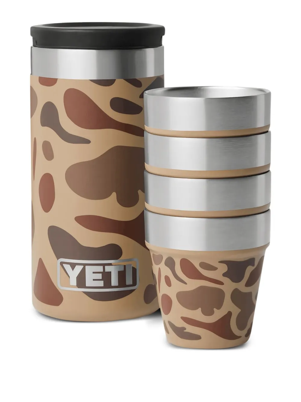 YETI camo-pattern shot glasses and carrying case (set of four) | Neutrals | Image 1