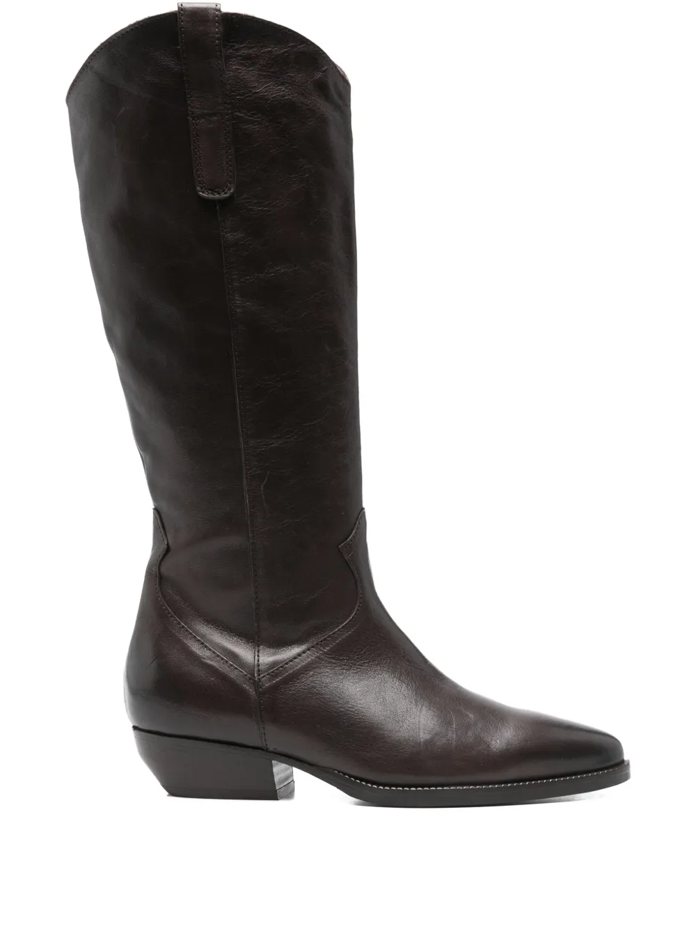 Curiosite 35mm Leather Pointed-toe Cowboy Boots In Brown