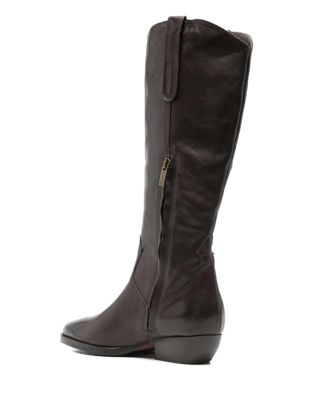 curiositè 35 mm leren laarzen met Western-stijl en puntige neus Bruin