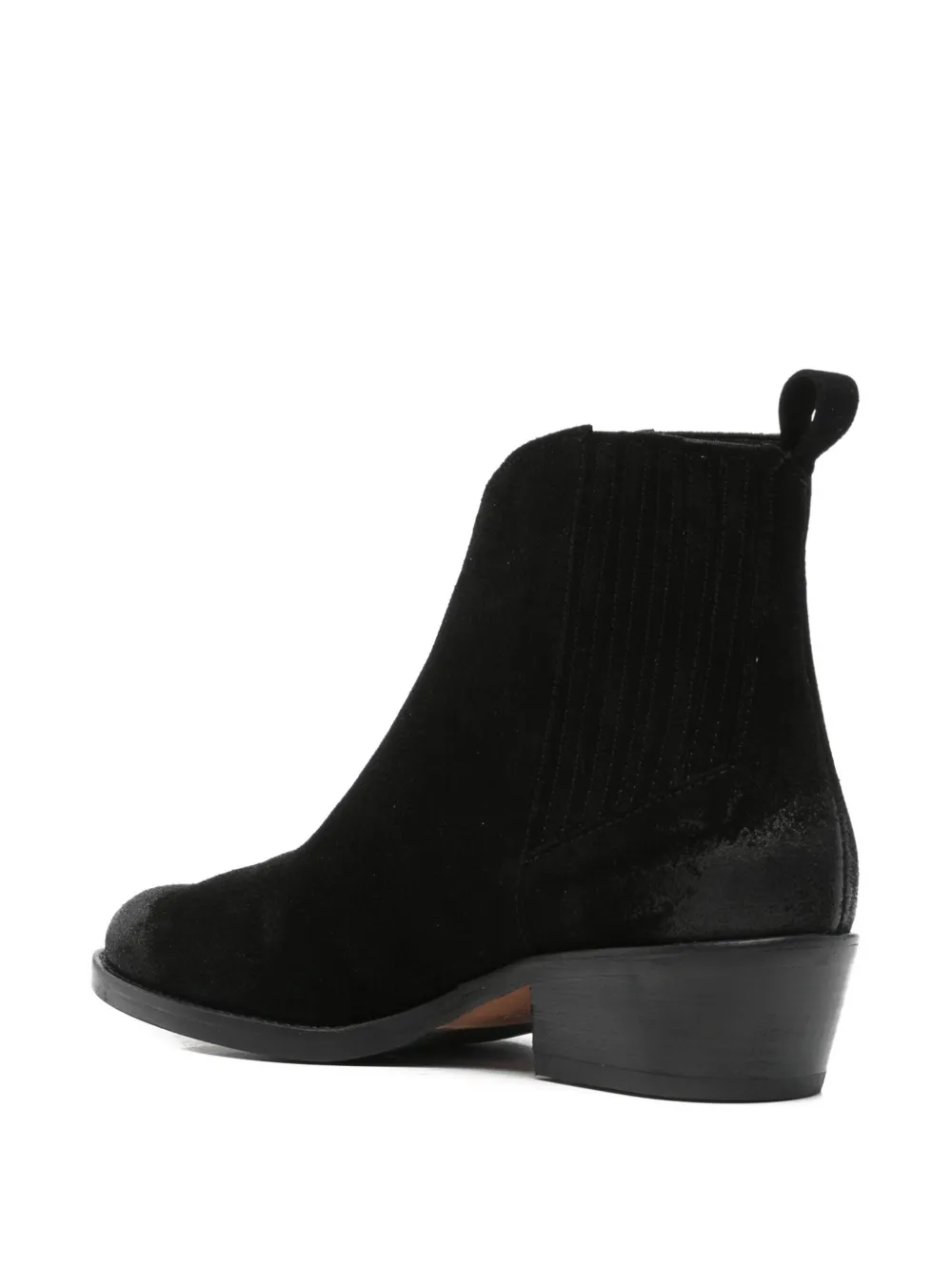 Curiosite 40mm Pointed-toe Suede Ankle Boots In Black