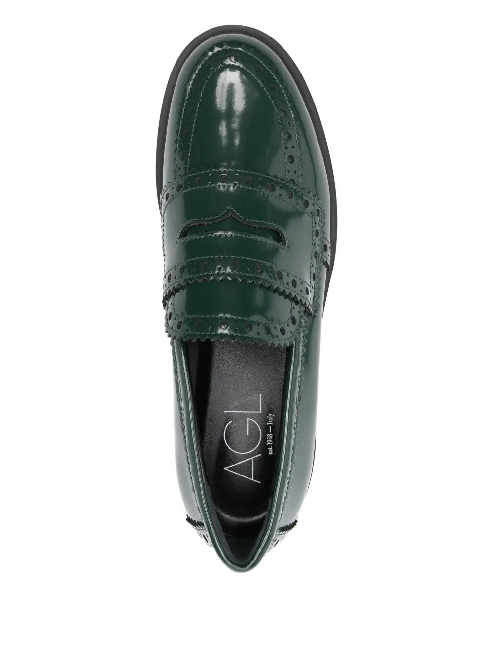 AGL Fenice lakleren brogue loafers Groen