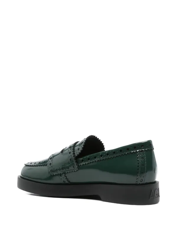 AGL Fenice patent-leather Brogue Loafers Green FARFETCH BE - Main Image
