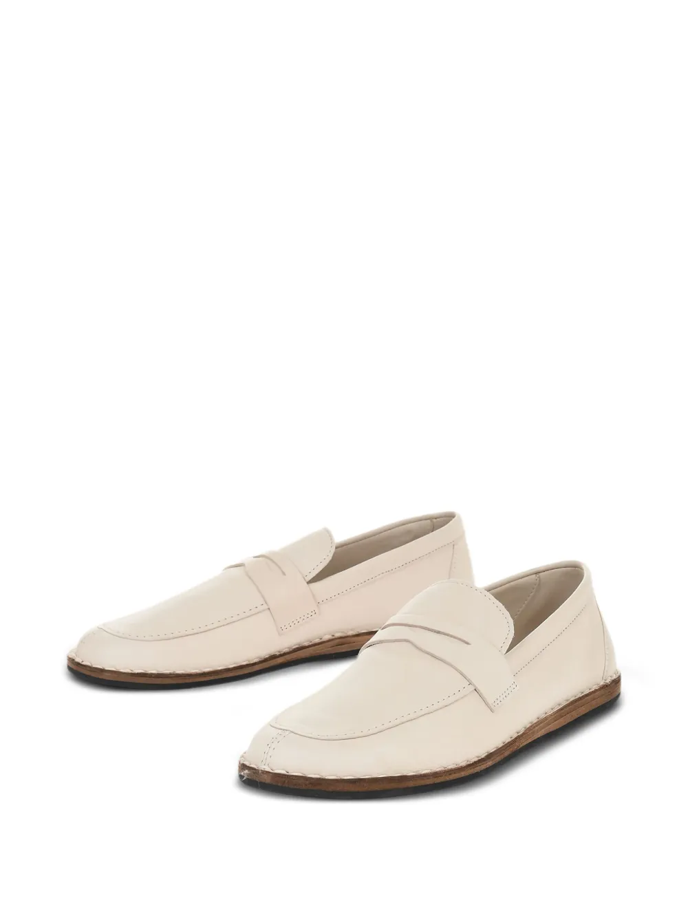 The Row Cary leren penny loafers Wit