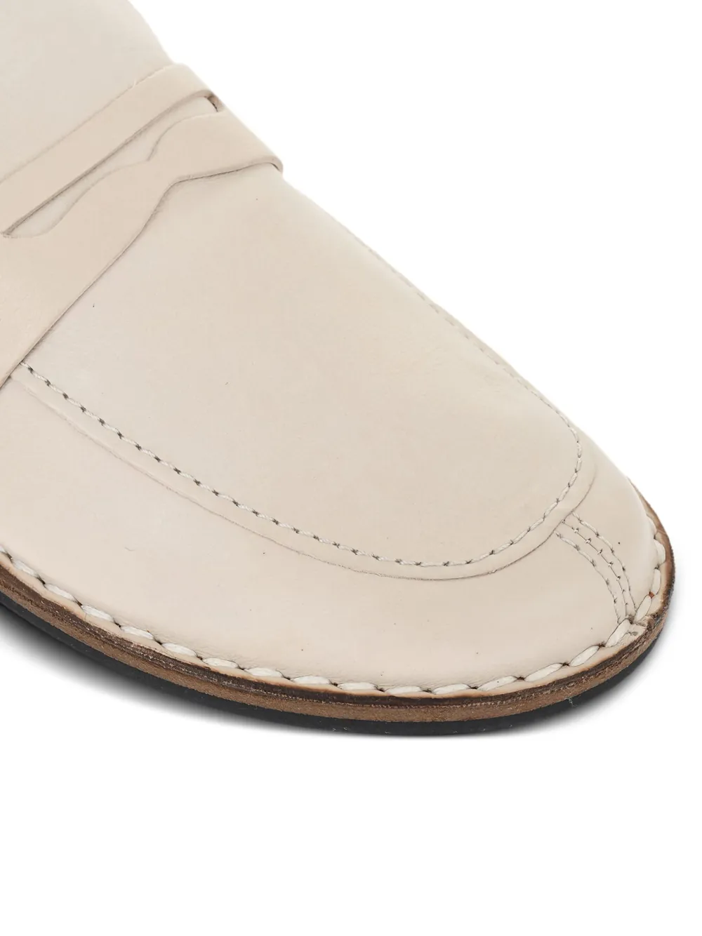 The Row Cary leren penny loafers Wit