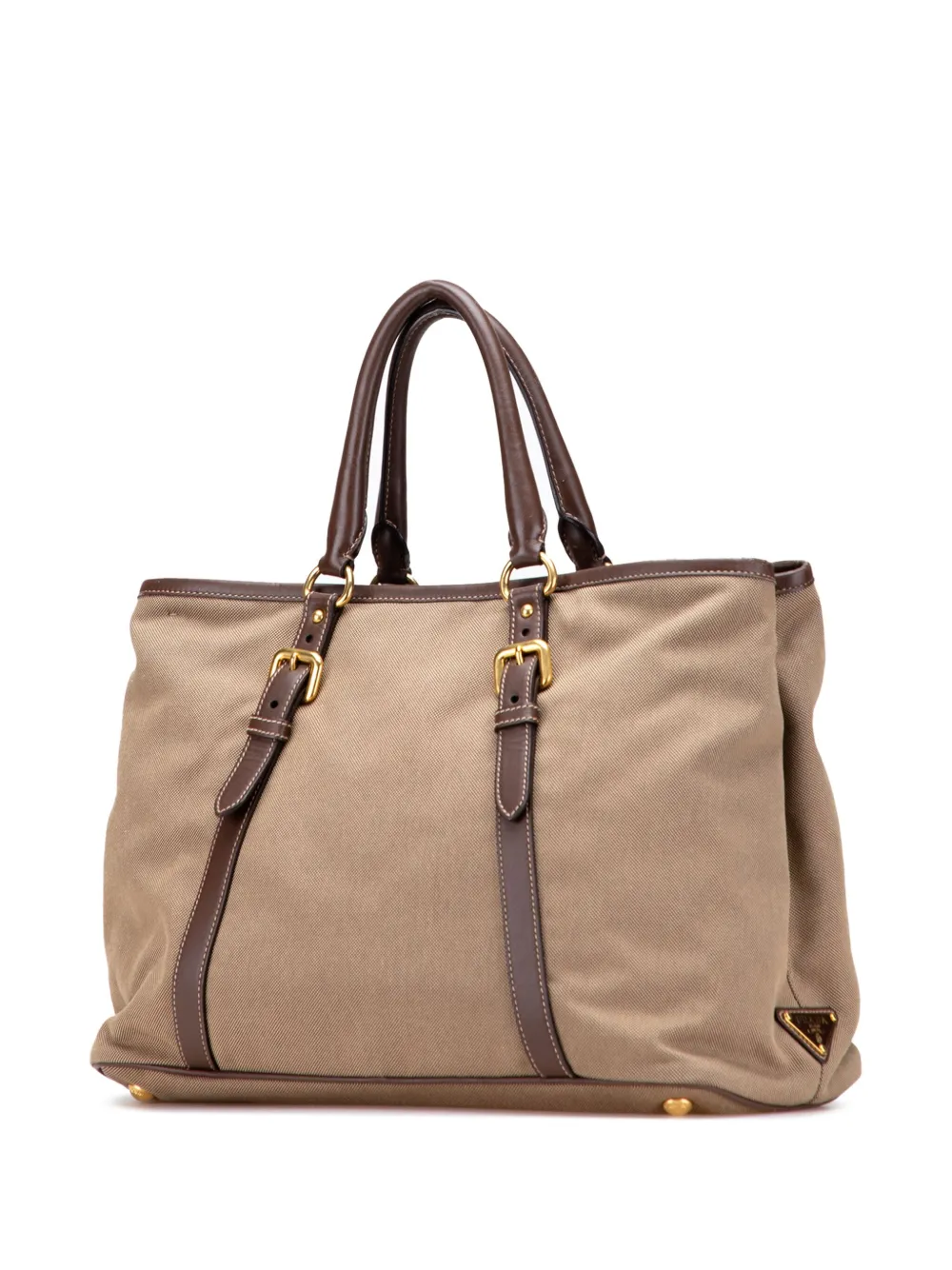 Pre-owned Prada 2000-2025 Canvas Canapa Logo Satchel In Brown