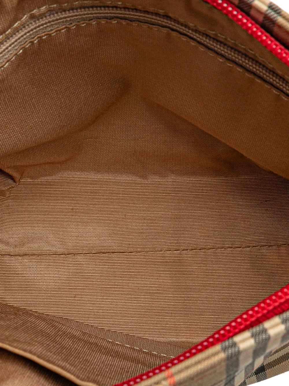 Pre-owned Burberry 2000-2017 Haymarket Check Canvas Handbag In Brown
