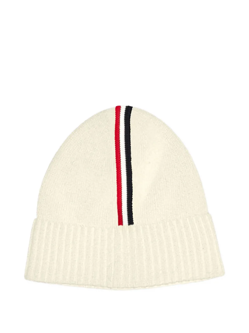 Moncler Enfant striped logo-patch beanie hat - Beige