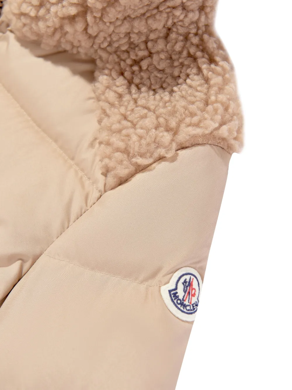 Moncler Enfant Vard gewatteerd jack met teddykraag Bruin