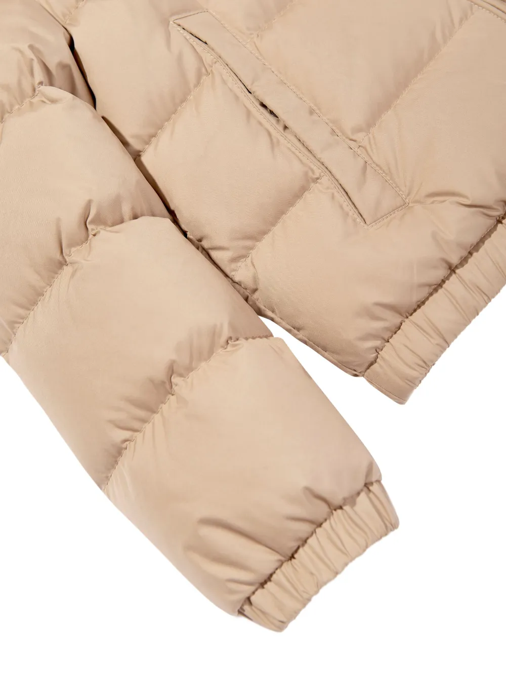 Moncler Enfant Vard gewatteerd jack met teddykraag Bruin