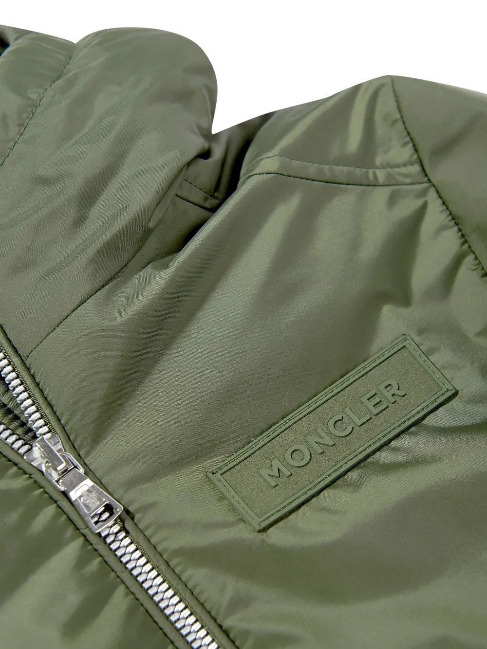 Moncler Enfant Duncer gewatteerd jack met capuchon Groen