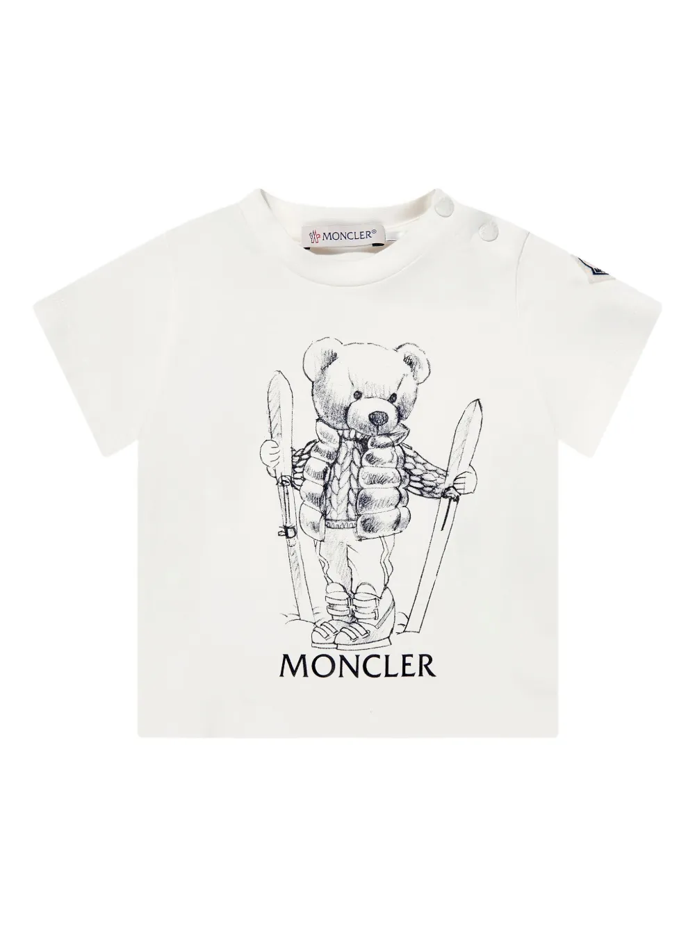 Moncler Enfant print cotton T-shirt Wit