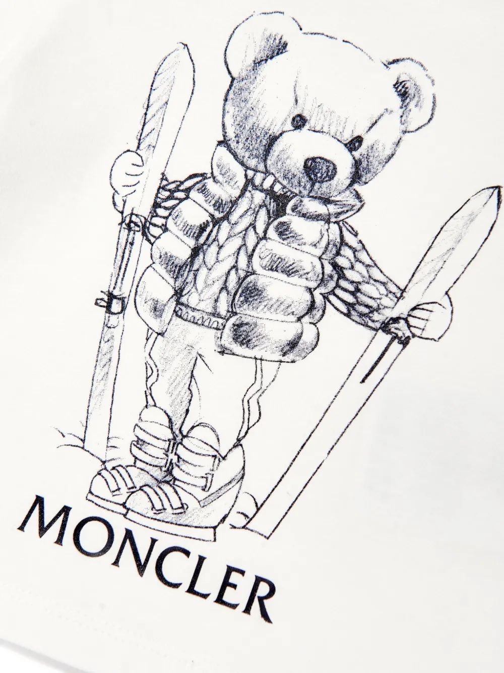 Moncler Enfant print cotton T-shirt Wit