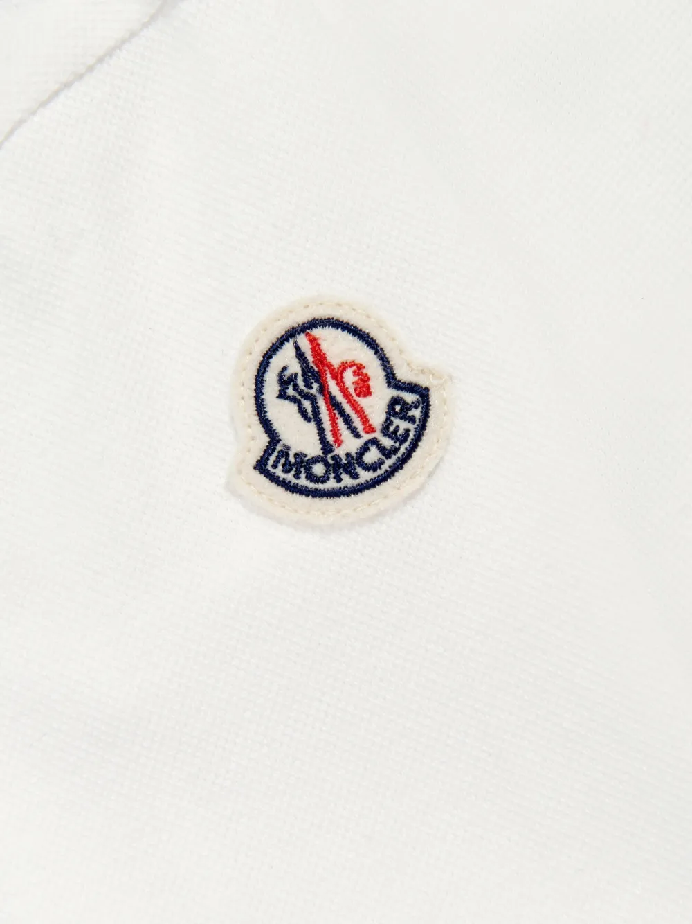 Moncler Enfant teddy-embroidered polo shirt Wit