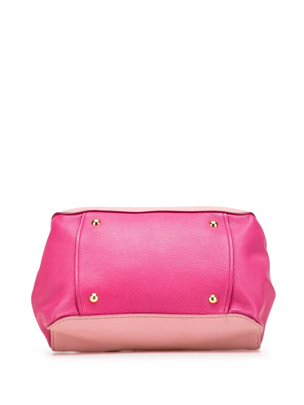 Pre-owned Miu Miu 2000-2025 Bicolor Goatskin Madras Bowler Bag Satchel In Pink