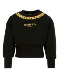 Balmain Kids chain-embellished cropped sweater - Black