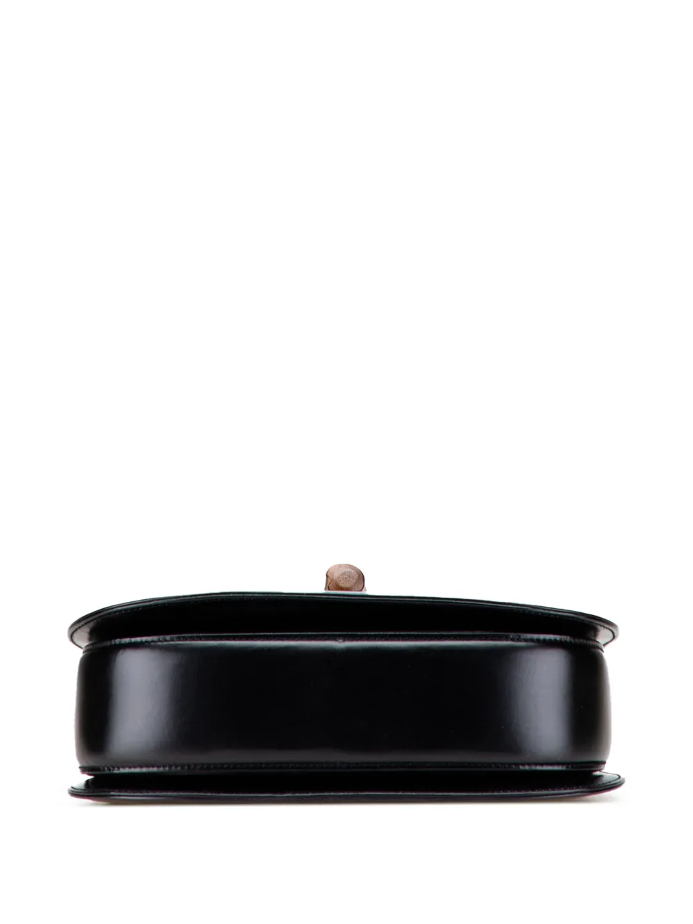 Pre-owned Gucci 20th Century Calfskin Bamboo Night Satchel In Black