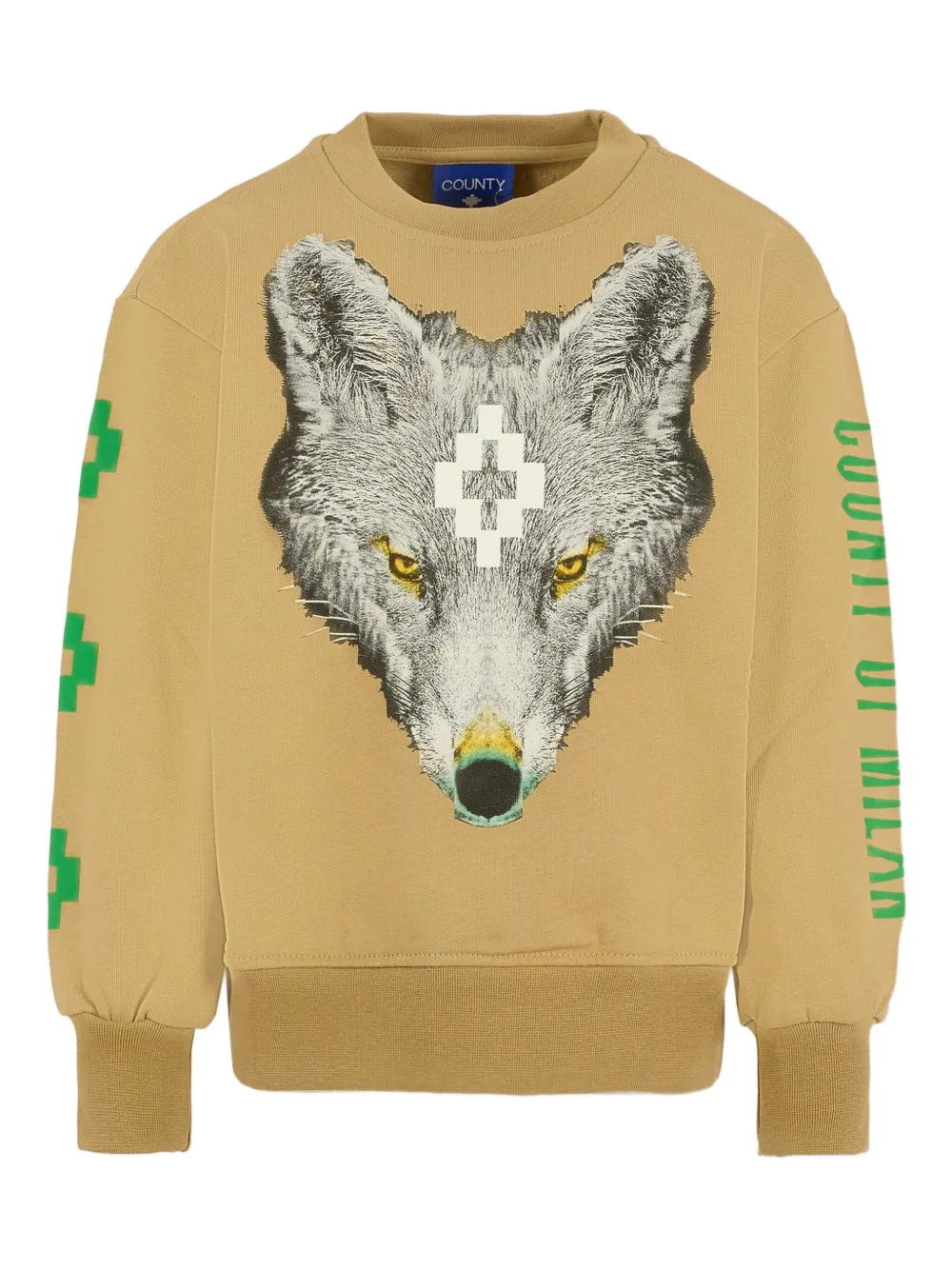 Marcelo Burlon County of Milan wolf-print crew neck sweater | Neutrals | Image 1