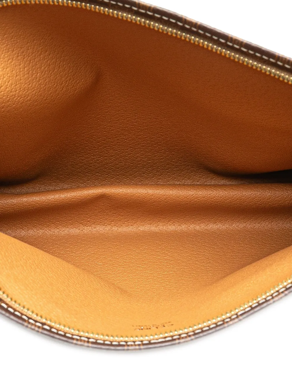 Pre-owned Celine 2006 Macadam Coated Canvas Clutch Bag In Brown