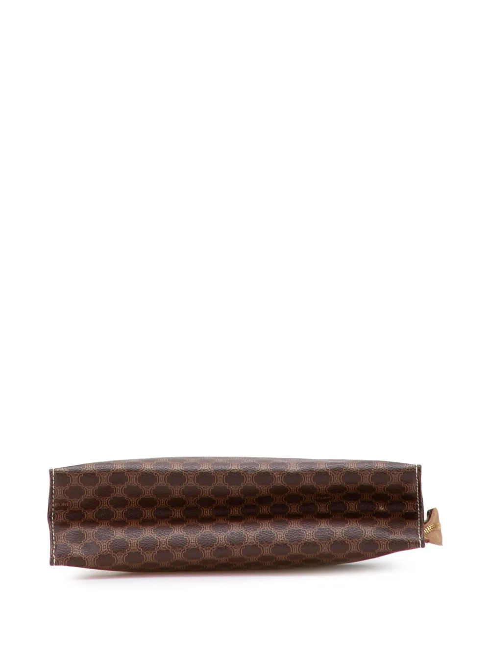 Pre-owned Celine 2006 Macadam Coated Canvas Clutch Bag In Brown