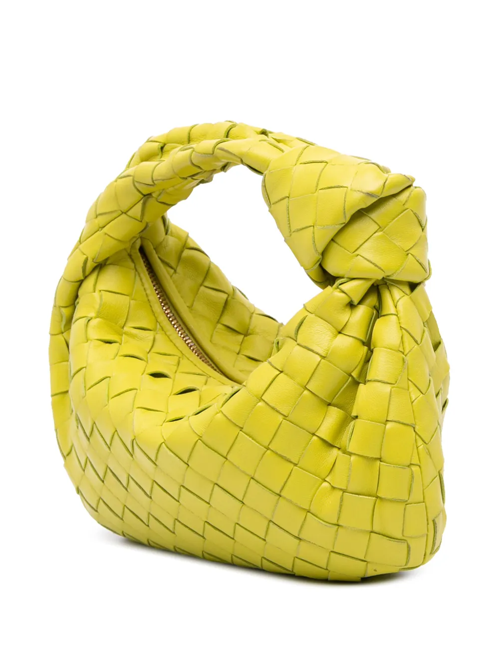 Pre-owned Bottega Veneta 2012-2025 Mini Nappa Intrecciato Jodie Hobo Bag In Yellow