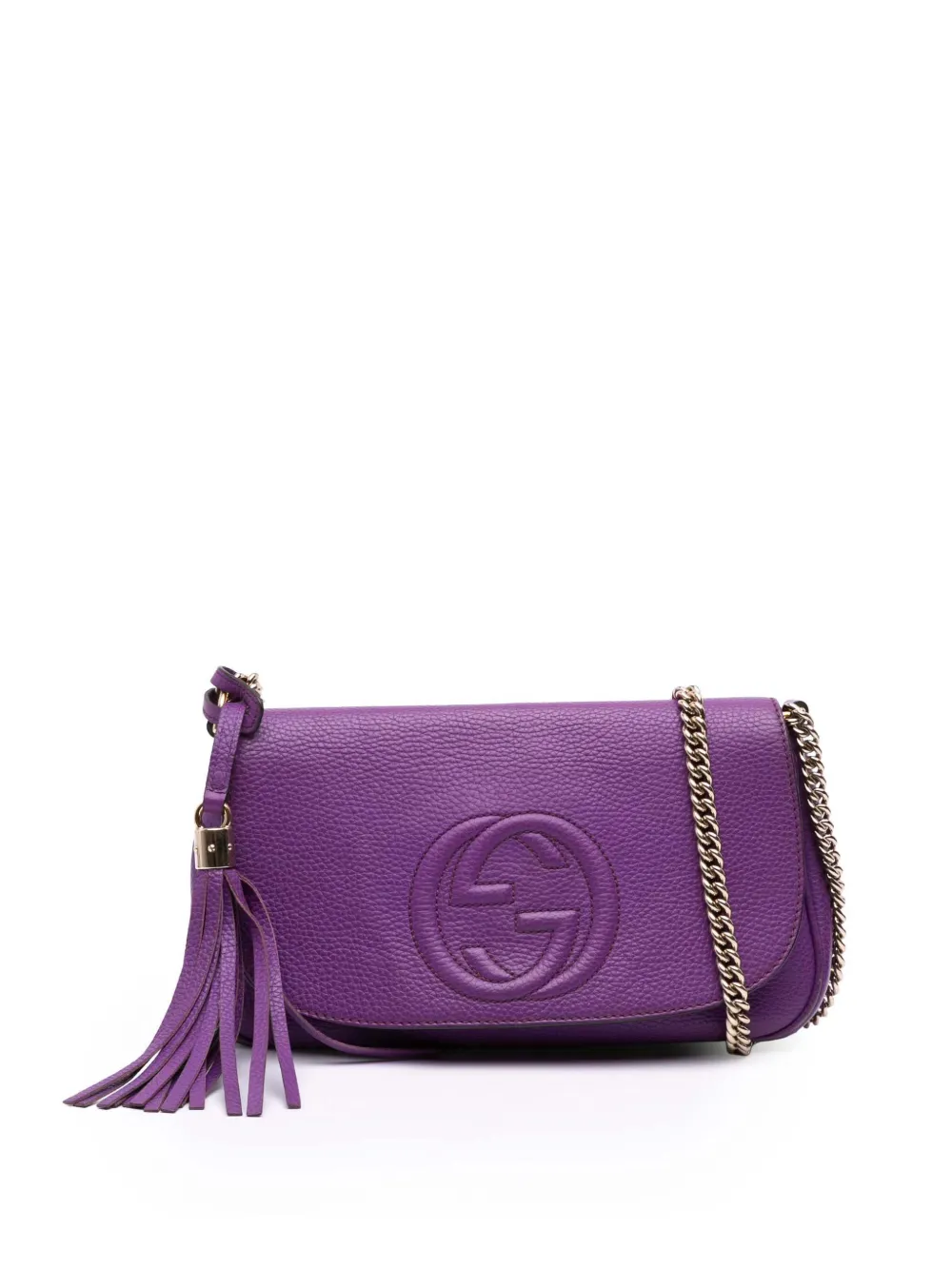 Gucci Pre-Owned 2016-2025 ミディアム レザー ソーホー チェーン フラップ ショルダーバッグ - パープル Gucci Pre-Owned 2016-2025 ミディアム レザー ソーホー チェーン フラップ ショルダーバッグ - パープル