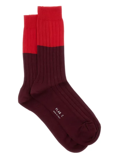 Plan C two-tone ribbed socks