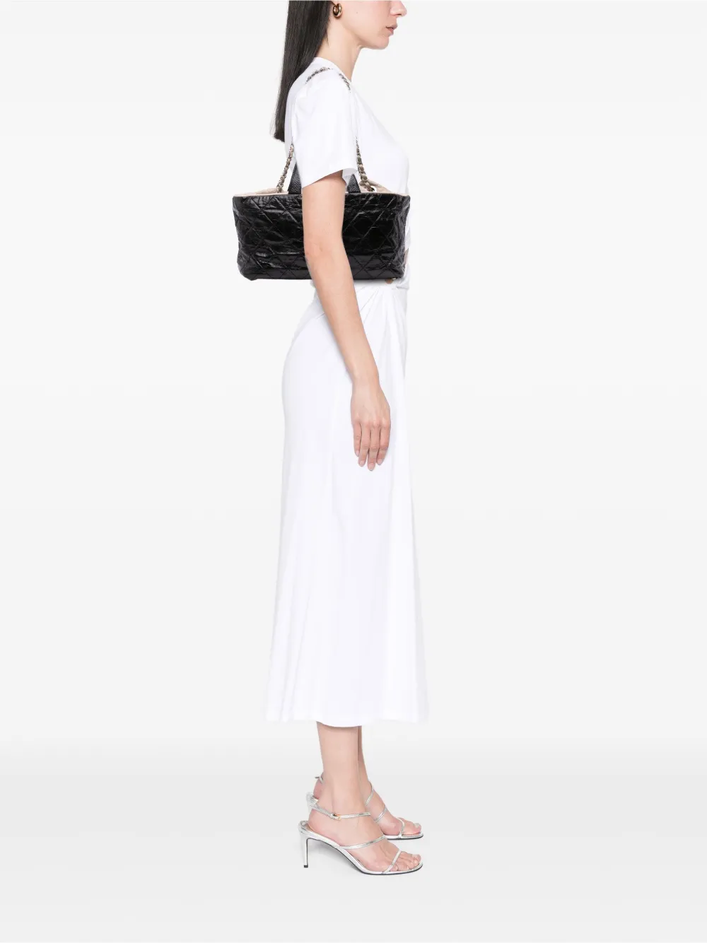 CHANEL Pre-Owned 2009-2010 CC Quilted Glazed Calfskin Portobello Tote satchel | Pre-Owned | Image 2
