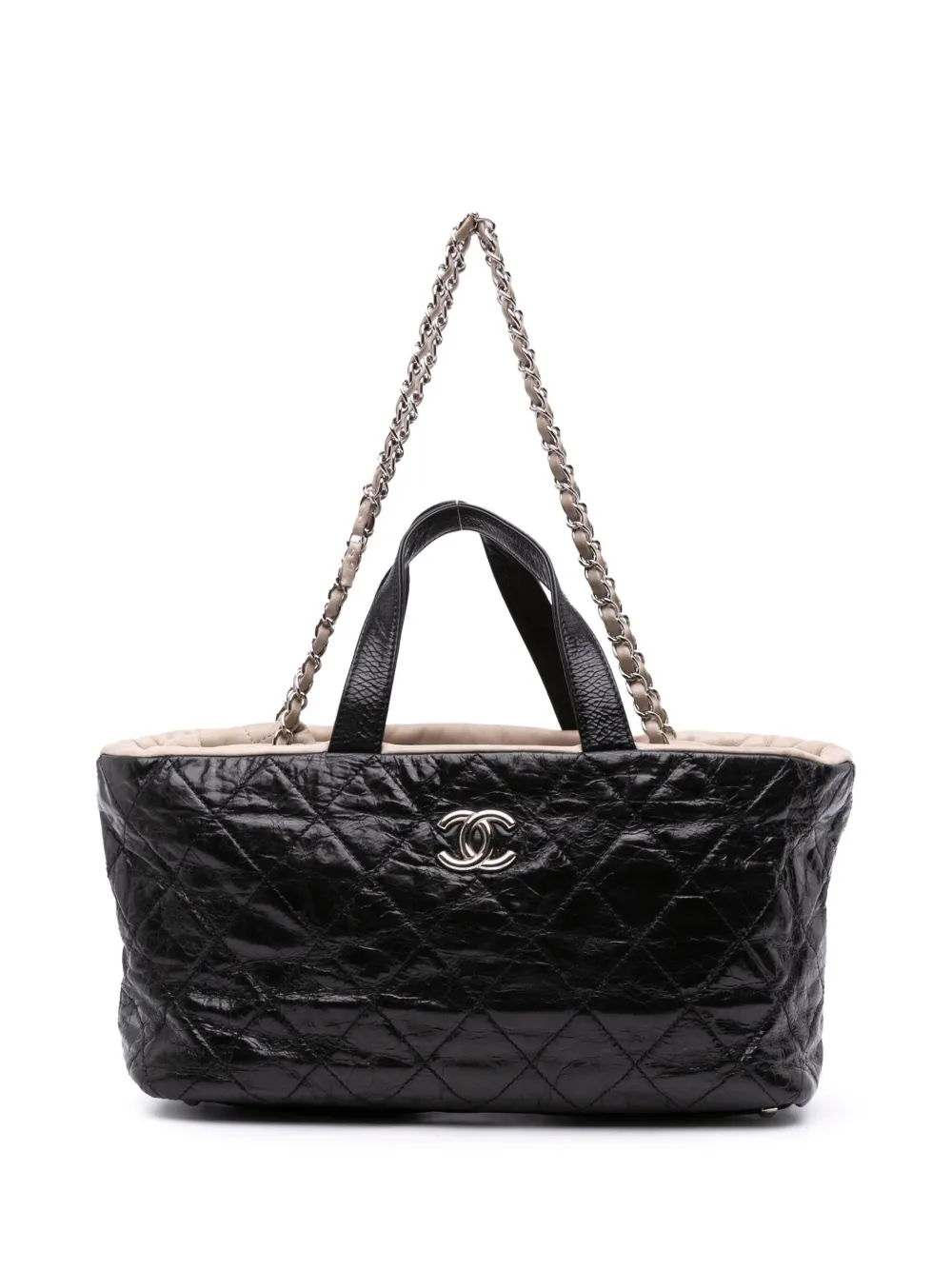 CHANEL Pre-Owned 2009-2010 ココマーク マトラッセ グレーズカーフ ポートベロー トートサッチェルバッグ - CHANEL Pre-Owned 2009-2010 ココマーク マトラッセ グレーズカーフ ポートベロー トートサッチェルバッグ -