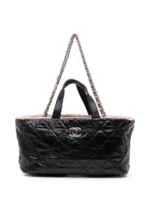CHANEL Pre-Owned 2009-2010 CC Quilted Glazed Calfskin Portobello Tote satchel
