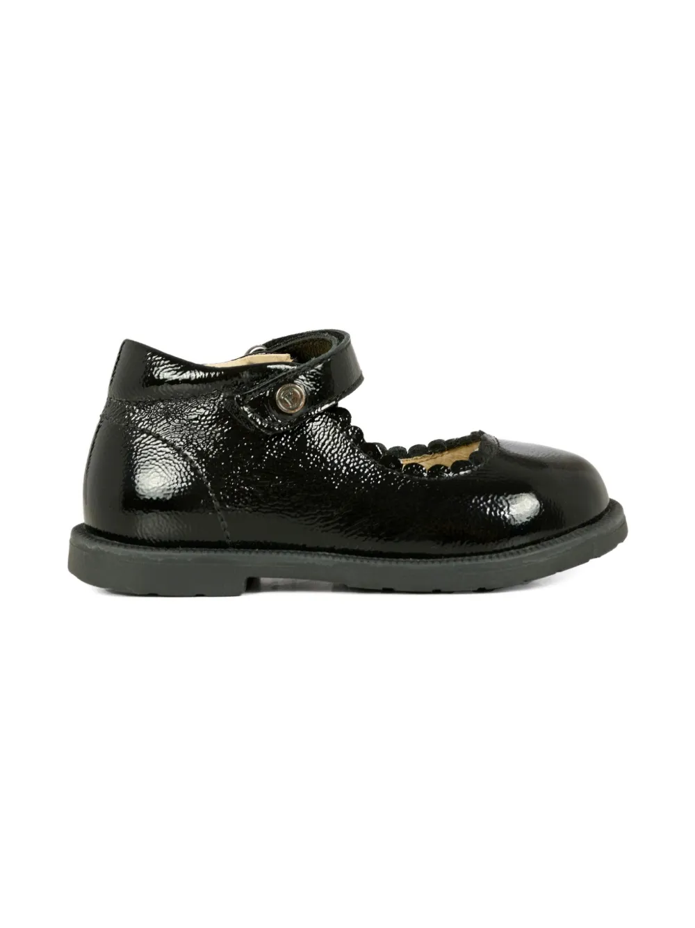 Falcotto calf-leather scalloped-edge ballerinas Black