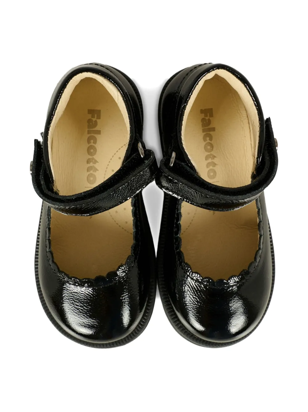 Falcotto calf-leather scalloped-edge ballerinas Black