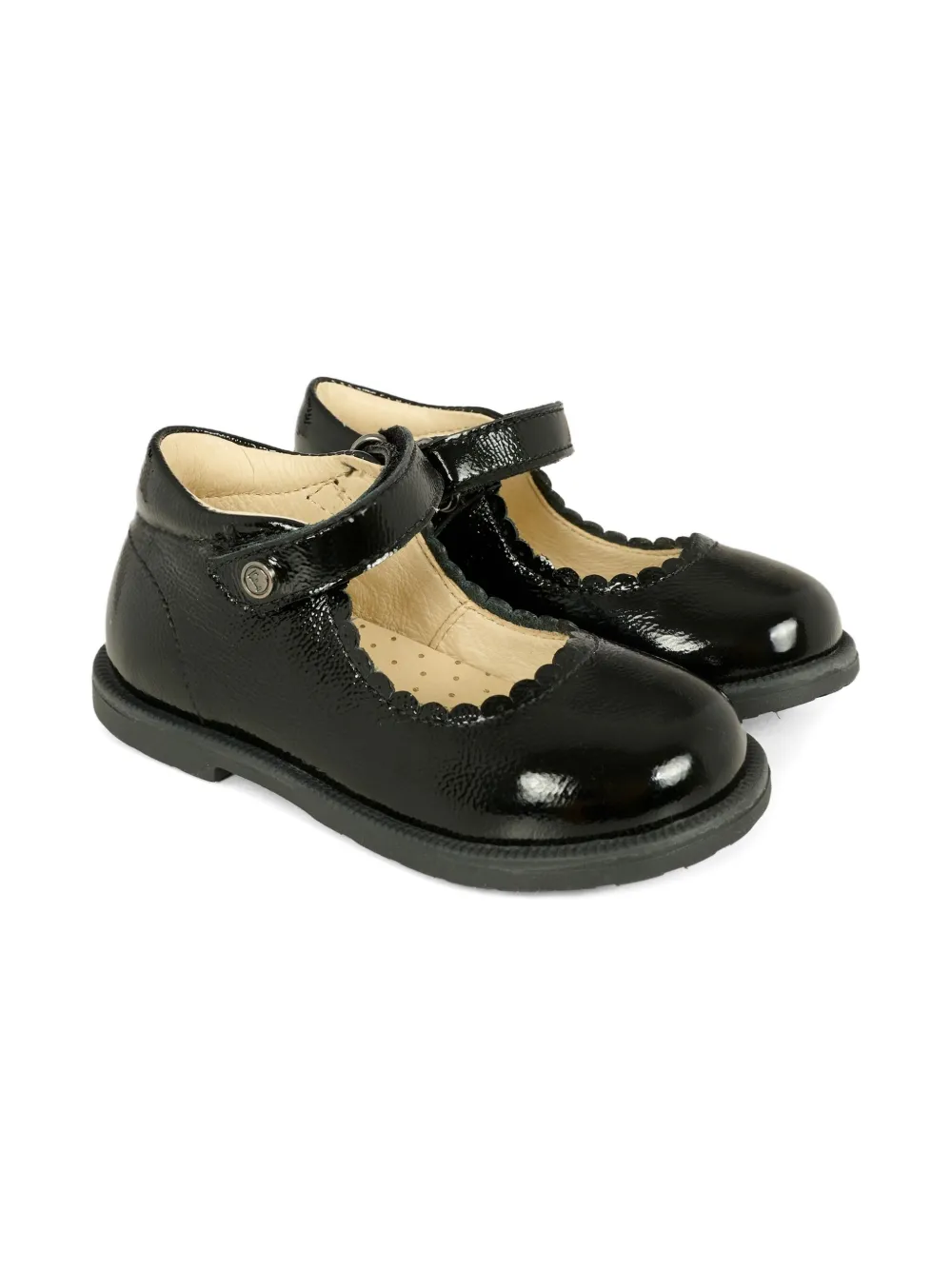 Falcotto calf-leather scalloped-edge ballerinas Black