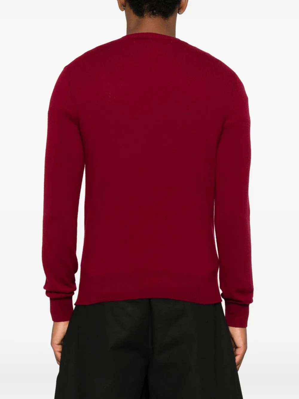 Comme Des Garçons Play Heart-emblem V-neck Sweater In Red