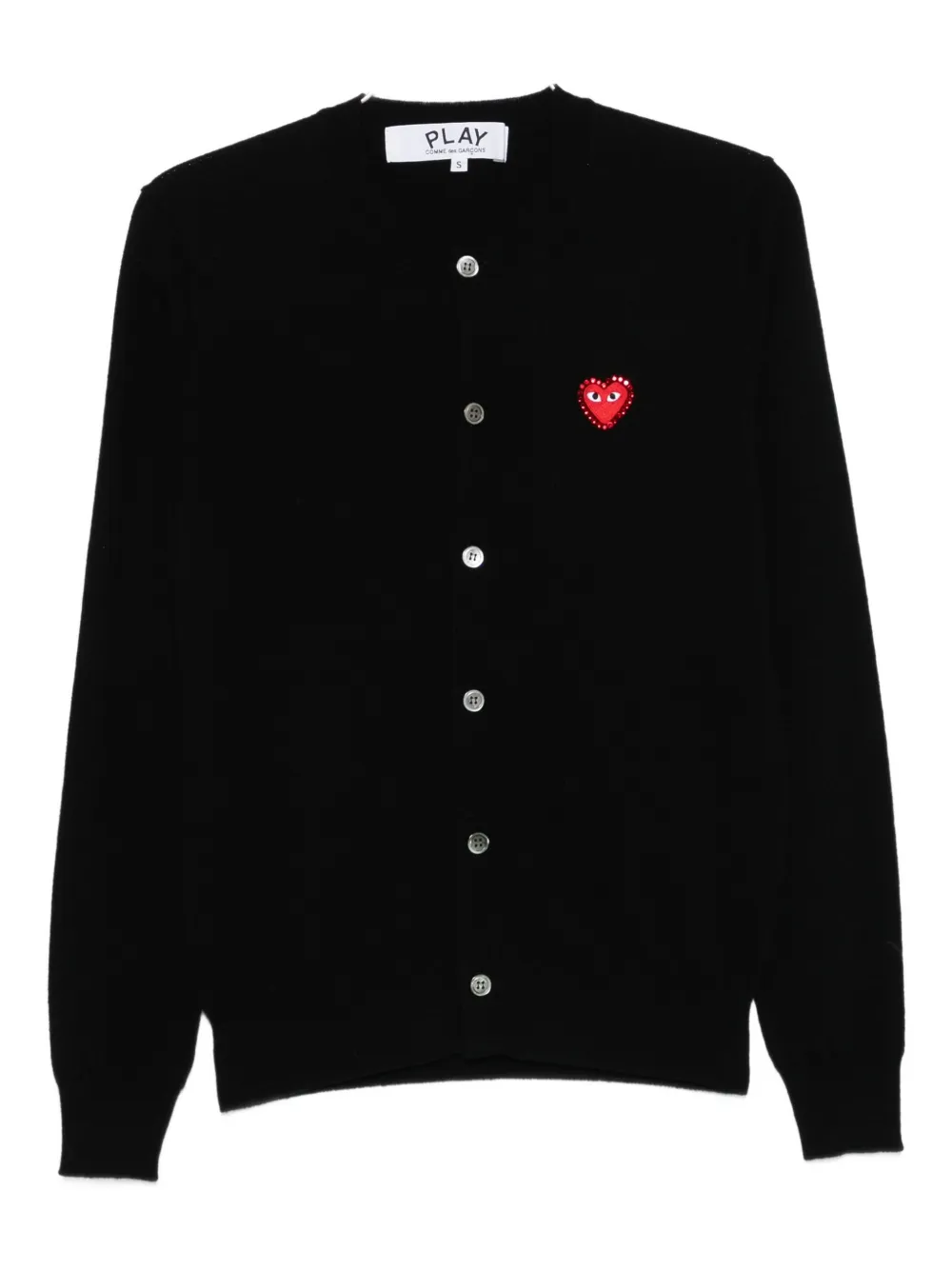 Comme Des Garçons Play Heart-logo Cardigan In Black