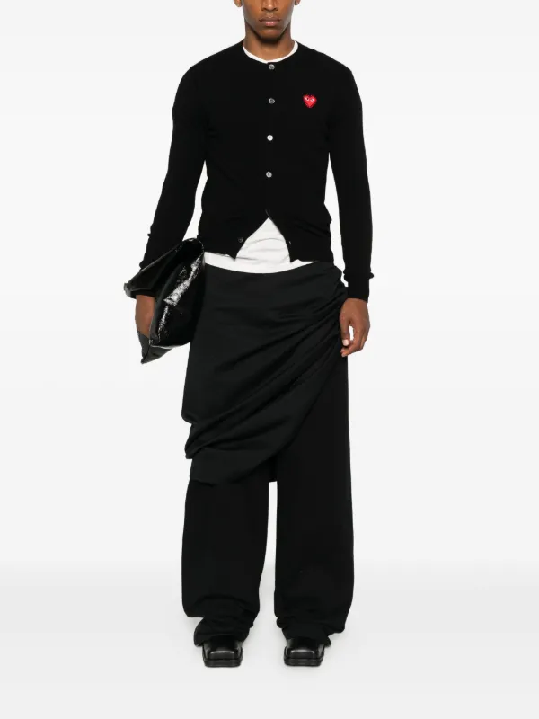 PLAY COMME des GARÇONS ブラック カーディガン L Comme Des Garçons Play ハートパッチ カーディガン | ブラック