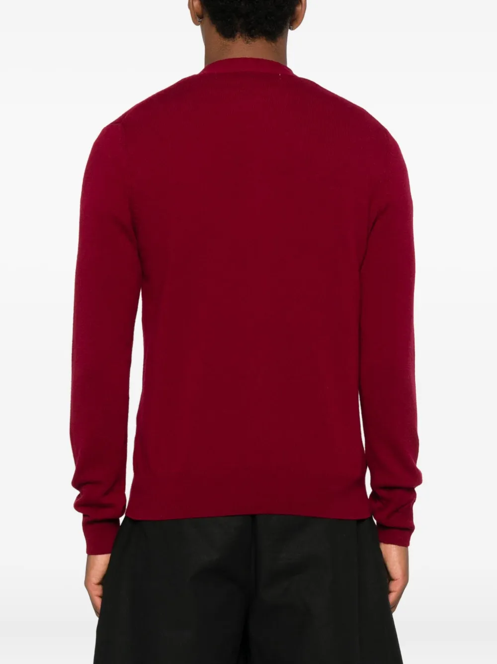 Comme Des Garçons Play Logo-patch Cardigan In Red