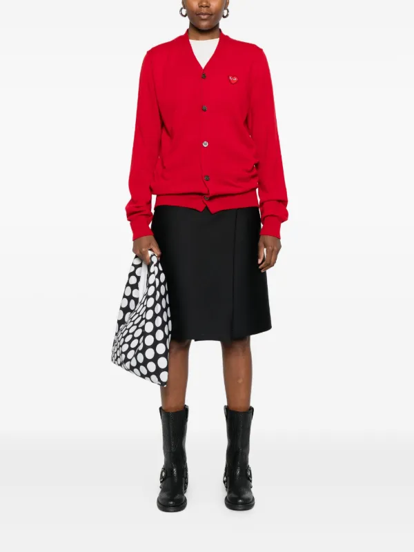 Play Comme des Garçons ラインストーン カーディガン Comme Des Garçons Play ラインストーン カーディガン | レッド