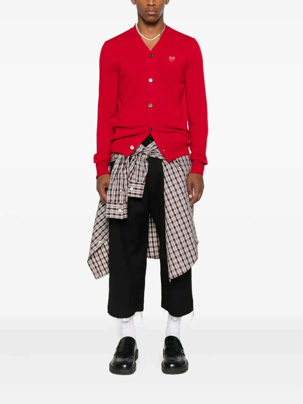 Comme Des Garçons Play hear-emblem rhinestone-embellishment cardigan | Cardigans | Image 2