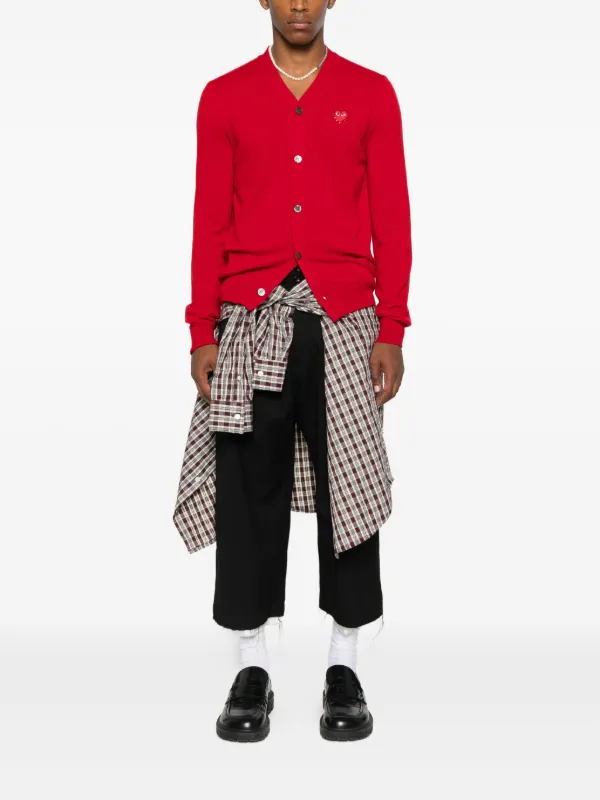 Comme Des Garçons Play ラインストーン カーディガン | レッド