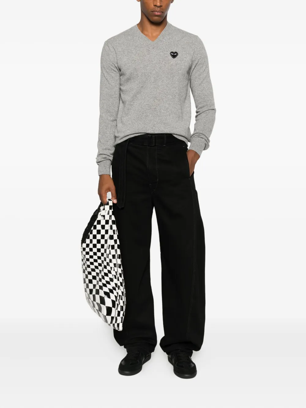 Comme Des Garçons Play heart-embellished v-neck sweater | Knitted Sweaters | Image 2
