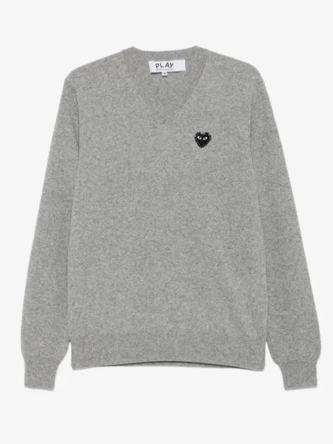 Comme Des Garçons Play heart-embellished v-neck sweater