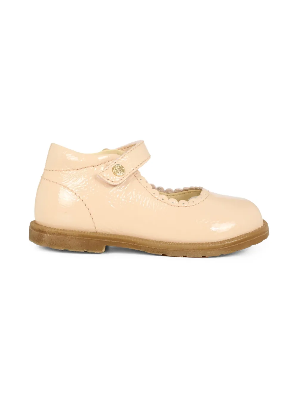 Falcotto calf-leather scalloped-edge ballerinas Pink