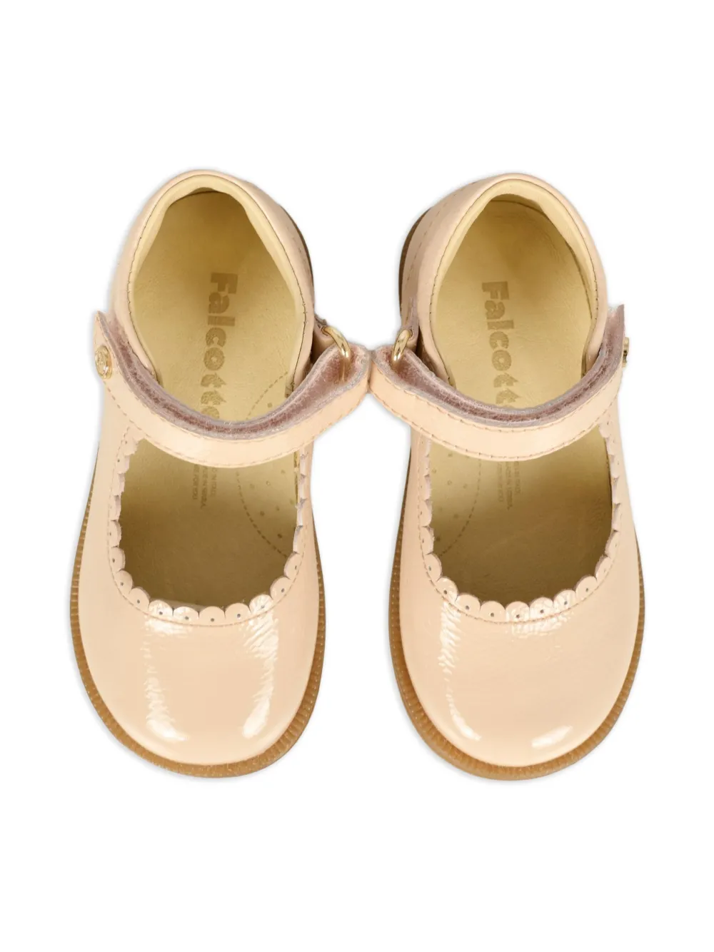 Falcotto calf-leather scalloped-edge ballerinas Pink